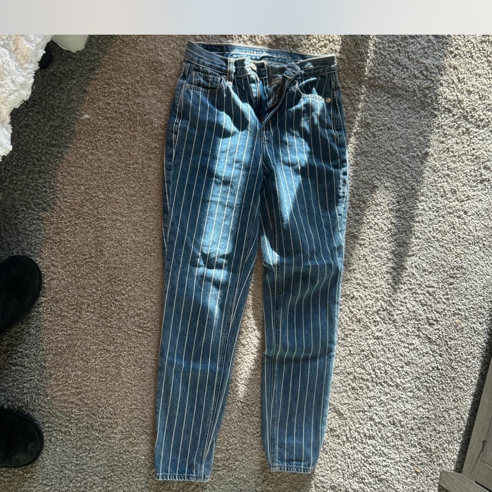 Striped Blue Women's American eagle Jeans